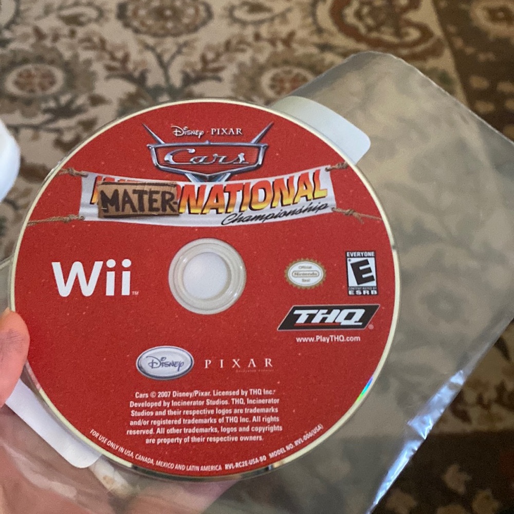 Wii Mater National game disc. CARS